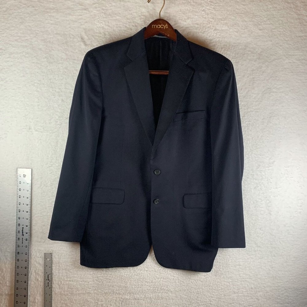 Burberry‎ Blazer Jacket Men's 41 R Black Lined Single Breasted Notch Lapel Wool